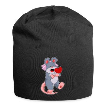 Mouse Bride Veil Wedding - Jersey Beanie - black - Front