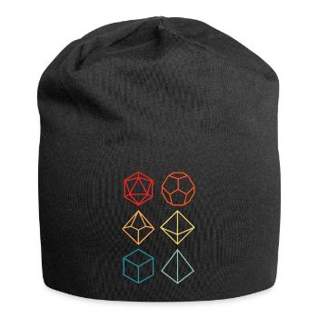 Dragon - Colorful silhouette game dice set - Jersey Beanie - black - Front