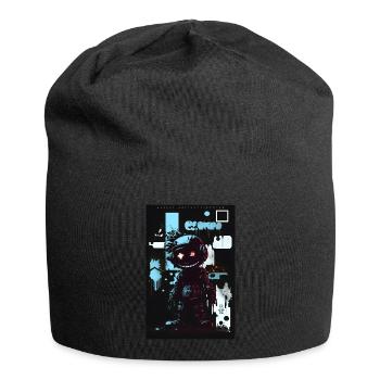 Robot Graffiti Design by ART8NS Art ON Streetwear - Jersey-Beanie - Schwarz - Vorne