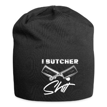 Metzger Fleischer Sprücher I Metzgerei - Jersey-Beanie - Schwarz - Vorne