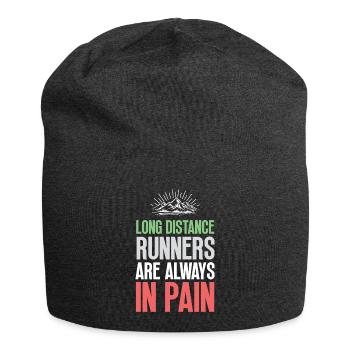 Langstreckenläufer haben immer Schmerzen - Jersey-Beanie - Anthrazit - Vorne