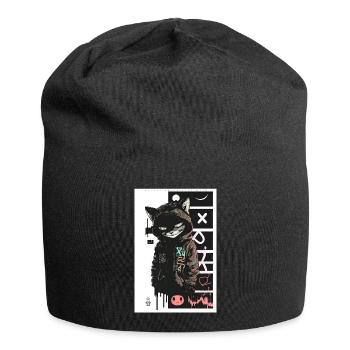 Cat Graffiti Design by ART8NS Art ON Streetwear - Jersey-Beanie - Schwarz - Vorne