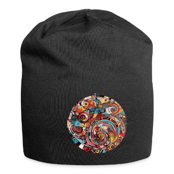 Design rétro - Bonnet en jersey - noir - Devant