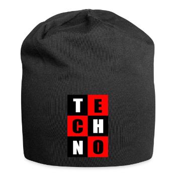 Techno red and black - Jersey Beanie - black - Front