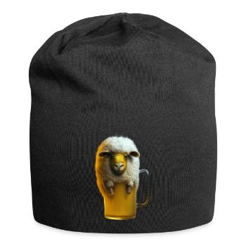 Beer sheep head - funny and cool - Jersey Beanie - black - Front