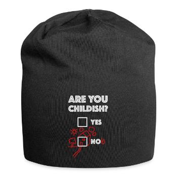 Êtes-vous enfantin | Maison, drôles de dictons - Bonnet en jersey - noir - Devant