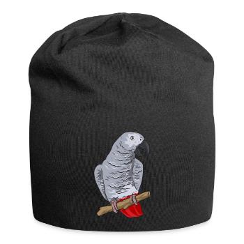 Graupapagei African Grey Parrot Papagei - Jersey-Beanie - Schwarz - Vorne