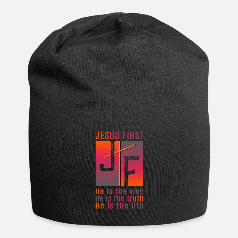 Jesus first - Jersey-Beanie - Schwarz