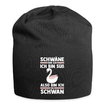 Schwan - Jersey-Beanie - Schwarz - Vorne
