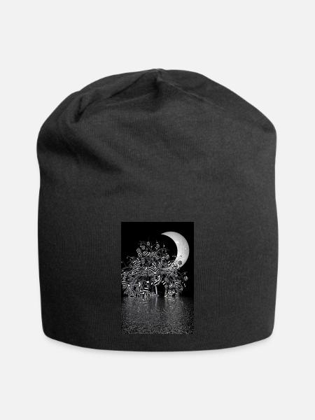 Mondschein - Jersey-Beanie - Schwarz