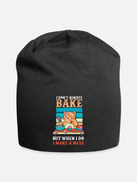 Don't Always Bake But When Make A Mess - Jersey Beanie - black