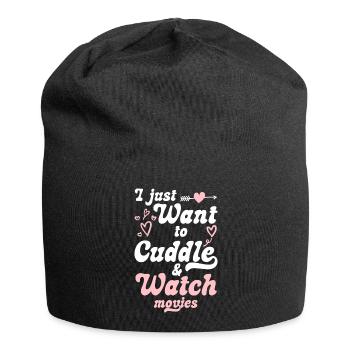 Schmusen Teddybär Beziehung Romantisch - Jersey-Beanie - Schwarz - Vorne