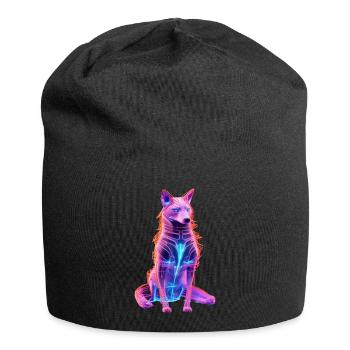 Neon Cyberwolf Art Design - Jersey Beanie - black - Front