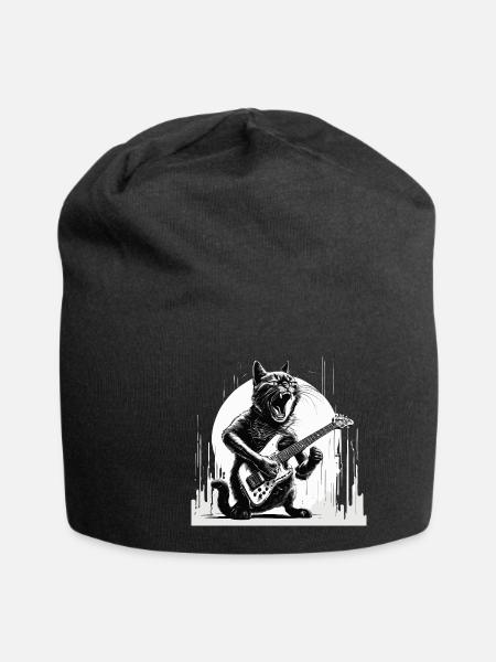 E-Gitarre - Jersey-Beanie - Schwarz