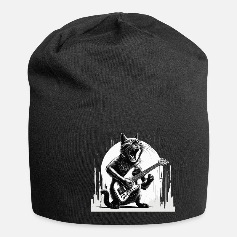 E-Gitarre - Jersey-Beanie - Schwarz