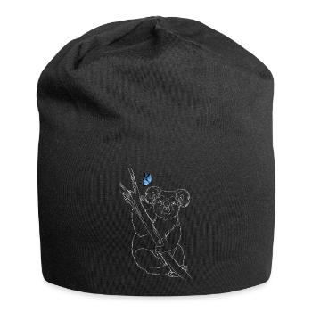 Koala mit Schmetterling - Jersey-Beanie - Schwarz - Vorne