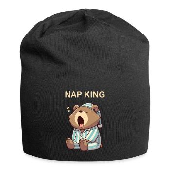 Nap King Sleeping Bear Pajamas Pajamas Tired - Jersey Beanie - black - Front