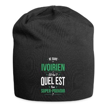 Je suis Ivoirien - Super-pouvoir - Cadeau Humour - Bonnet en jersey - noir - Devant