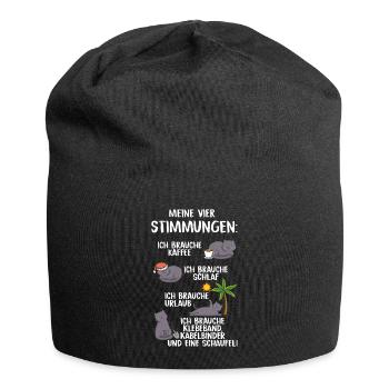 Meine Vier Stimmungen - Jersey-Beanie - Schwarz - Vorne