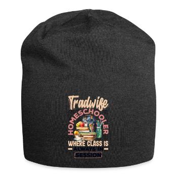 Classic Homeschool Mom Tradwife Homeschooling - Jersey-Beanie - Anthrazit - Vorne