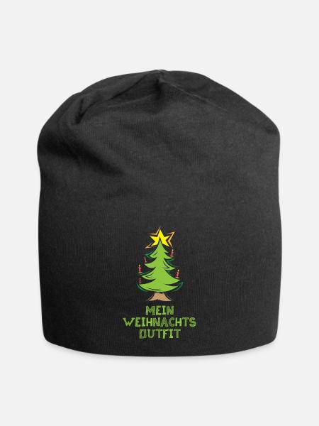 weihnachtsoutfit xmas shirt Symbol Tannenbaum icon - Jersey-Beanie - Schwarz