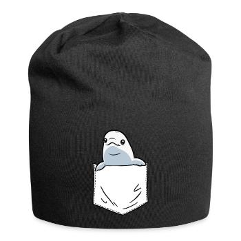 Baleine blanche Béluga - Bonnet en jersey - noir - Devant