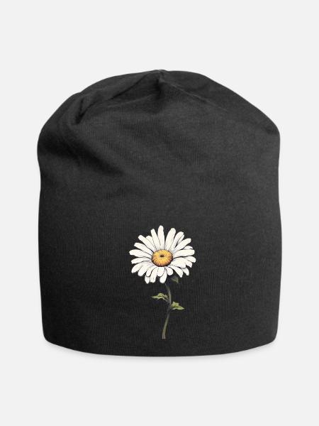 Gänseblümchen - Er liebt mich! - Jersey-Beanie - Schwarz