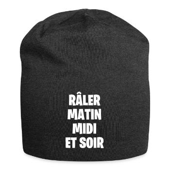 Râler matin, midi et soir - Bonnet en jersey - charbon - Devant