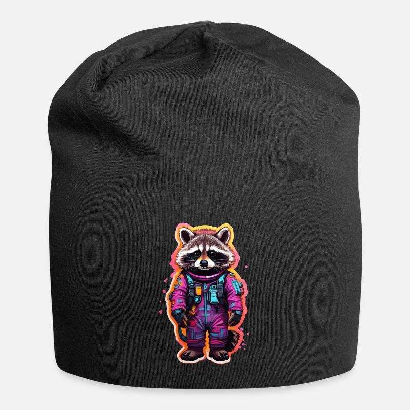 Raton laveur - Bonnet en jersey - noir