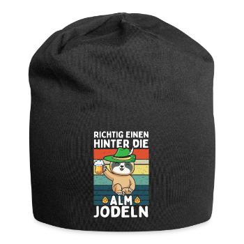Faultier Einen Hinter Die Alm Jodeln - Jersey-Beanie - Schwarz - Vorne