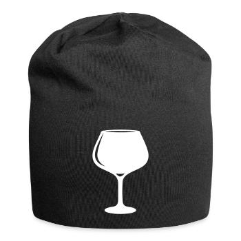 Wine Symbol Red Wine Glass - Jersey Beanie - black - Front