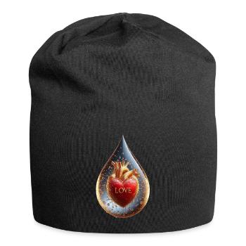 Liebe in einem Tropfen - Jersey-Beanie - Schwarz - Vorne