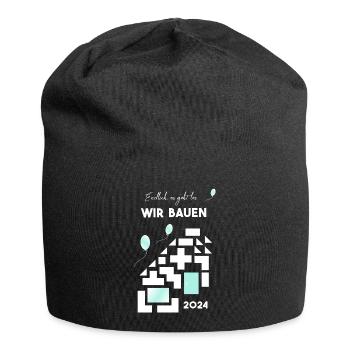 wir bauen Hausbau - Jersey-Beanie - Schwarz - Vorne