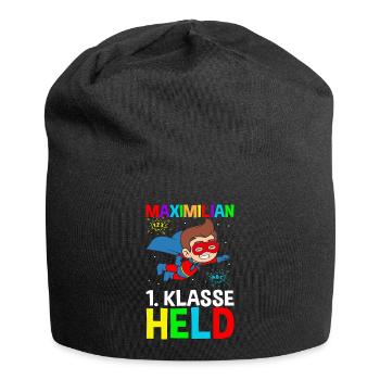 Schoolchild Maximilian 1st Grade Hero - Jersey Beanie - black - Front