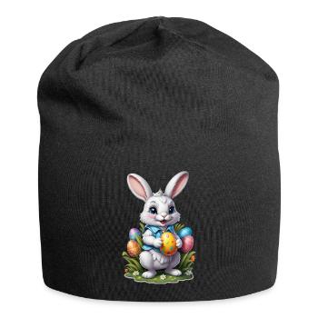 Osterhäschen - Jersey-Beanie - Schwarz - Vorne