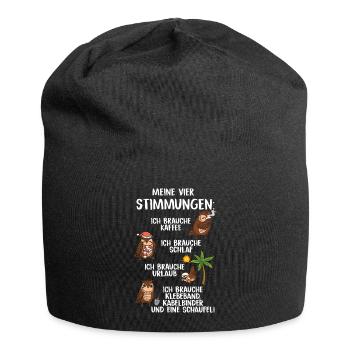 Meine Vier Stimmungen - Jersey-Beanie - Schwarz - Vorne