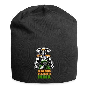 Indien Elefanten Legenden Design - Jersey-Beanie - Schwarz - Vorne