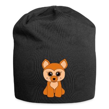 Kleiner süßer Fuchs - Jersey-Beanie - Schwarz - Vorne