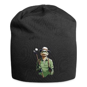 Krokodil Golfer Golfspieler Streetwear Design - Jersey-Beanie - Schwarz - Vorne