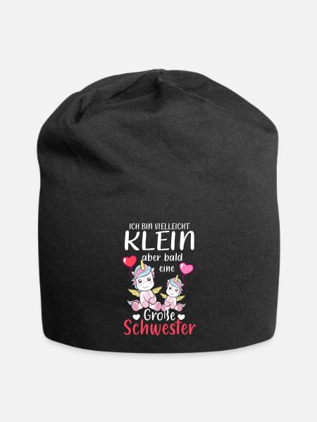 Ich Bin Klein Aber Bald Eine Große Schwester - Jersey-Beanie - Schwarz