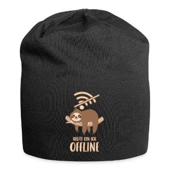 Heute bin ich Offline - Jersey-Beanie - Schwarz - Vorne
