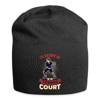 Ich wäre lieber auf dem Tennisplatz - Jersey-Beanie - Schwarz - Vorne