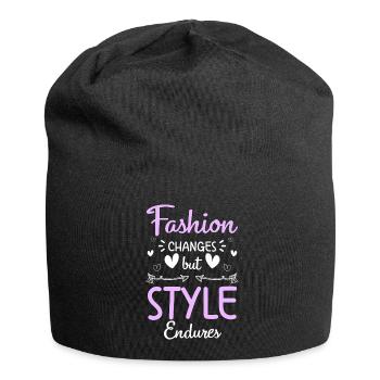 Défilé de vêtements de mode - Bonnet en jersey - noir - Devant