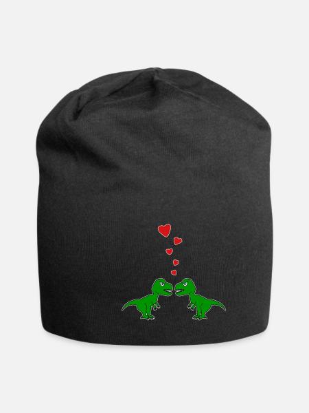 Tyrannosaurus TRex Liebespaar Liebe - Jersey-Beanie - Schwarz