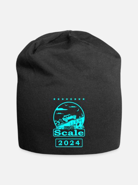 superScale Logo cyan - Jersey Beanie - black