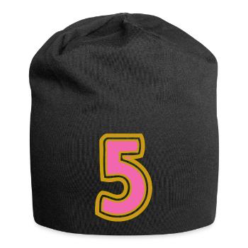 5. 5 JAHRE. 5-JÄHRIGES JUBILÄUM. 5-JÄHRIGES JUBILÄUM - Jersey-Beanie - Schwarz - Vorne