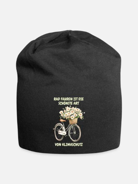 Rad fahren ist die schönste Art von Klimaschutz - Jersey-Beanie - Schwarz
