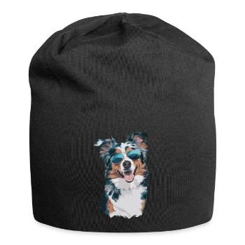 Berger australien avec lunettes de soleil - Bonnet en jersey - noir - Devant