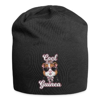 Coole Meerschweinchen mit Herz-Sonnenbrille - Jersey-Beanie - Schwarz - Vorne