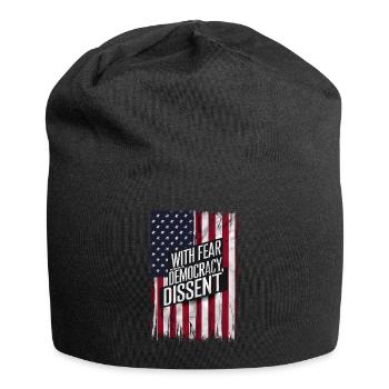 Mit Angst um unsere Demokratie Dissens Lustig - Jersey-Beanie - Schwarz - Vorne
